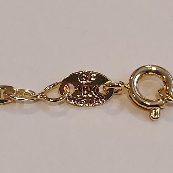 Men's Gold Plated Flat Marine Link Chain w/ Cross pendant - Picture 4 of 5